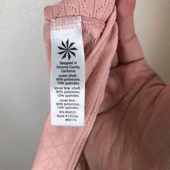 Athleta Mesh Energize pink crisscross layered tank top XS - Picture 7 of 8